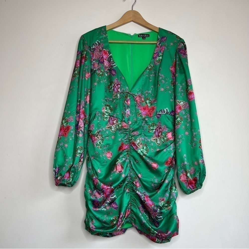 πFor Love & Lemons Wyatt Mini Dress in Kelly Green - Picture 4 of 16